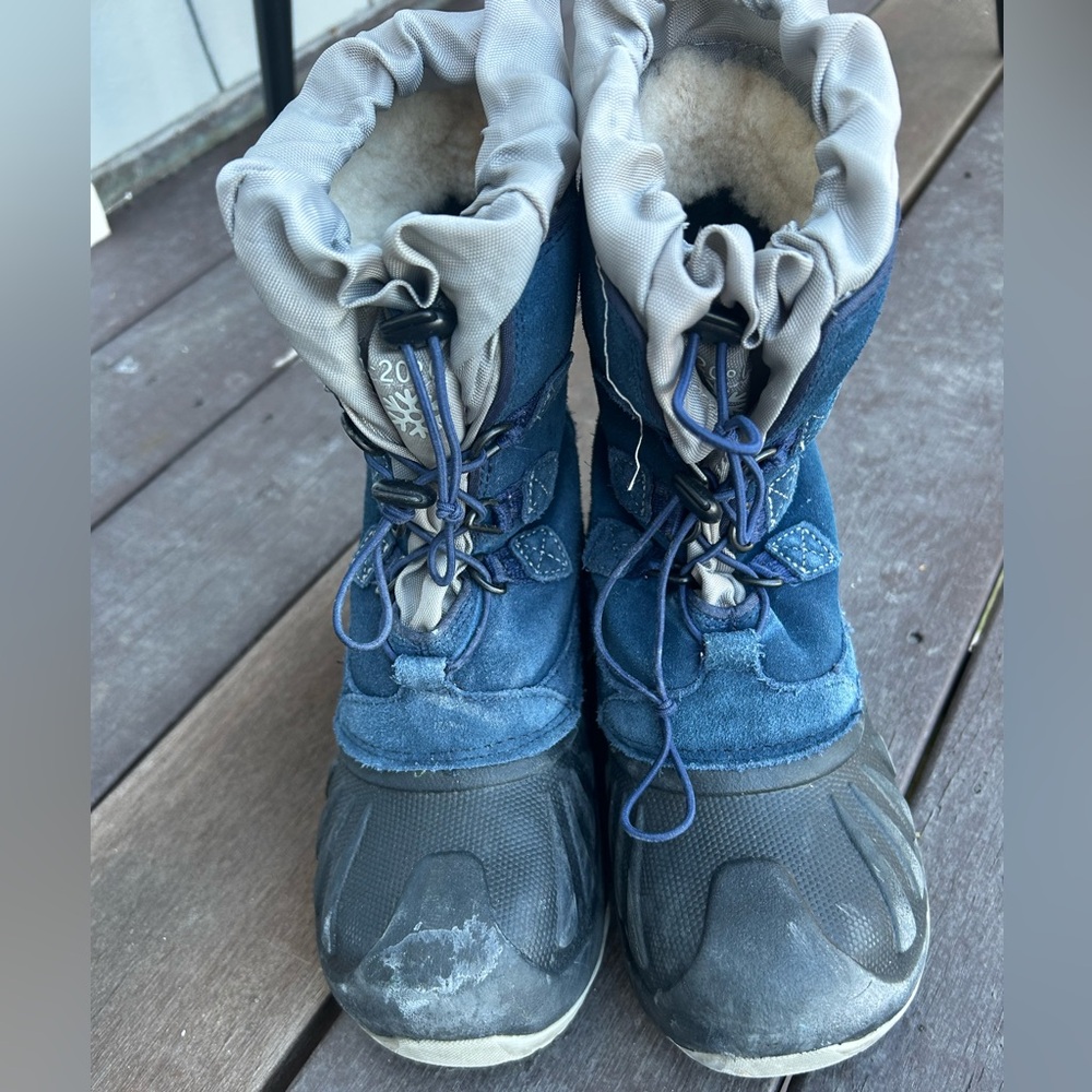 UGG Kids Navy Blue & Gray Snow Boots